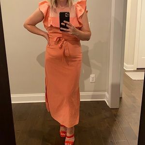 Midi Coral Dress